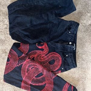 designer wide leg jeans, size 0 (XXS)